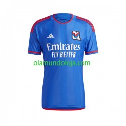 Camisola Olympique Lyonnais Homem Equipamento Segundo 2023-2024 Manga Curta